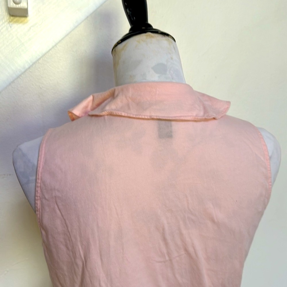 Ralph Lauren Jeans Co Vintage Pale Pink V-Neck Prairie Top - Picture 7 of 8